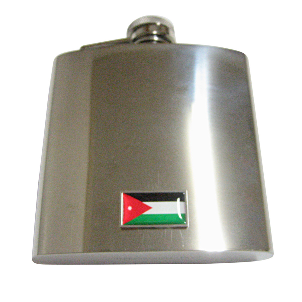 Thin Bordered Jordan Flag 6oz Flask - image 1